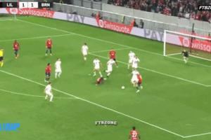 还有油！38岁吉鲁精彩头球力压防守球员进球，里尔欧联杯开门红