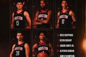 火箭公布今日战爵士首发：谢泼德、杜兰特、小贾、申京、阿门