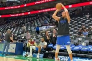 小试牛刀！克莱赛前三分训练 40多秒底角连中11球